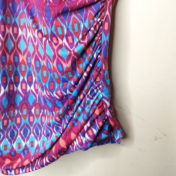 La Blanca Tankini Swim Top Geometric Halter - Picture 4 of 7